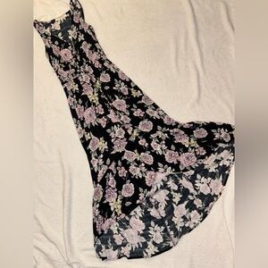 Floral Black and Pink Women's Dress